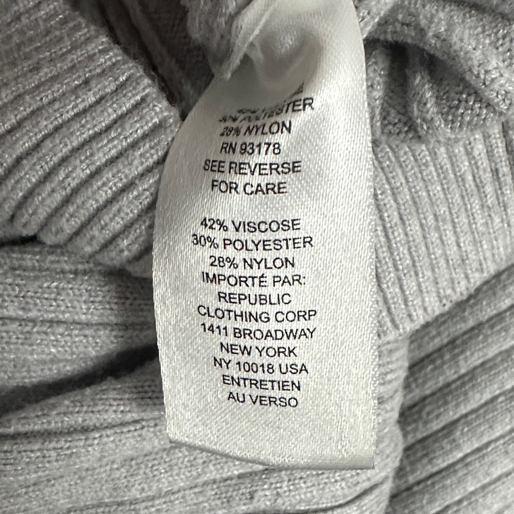 Pale Gray Ribbed Collared Button Cardigan - Picture 7 of 7